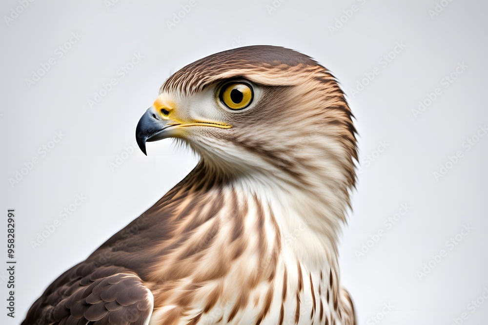 Coopers hawk bird on white background, AI Generated Coopers hawk bird on white background, AI Generated