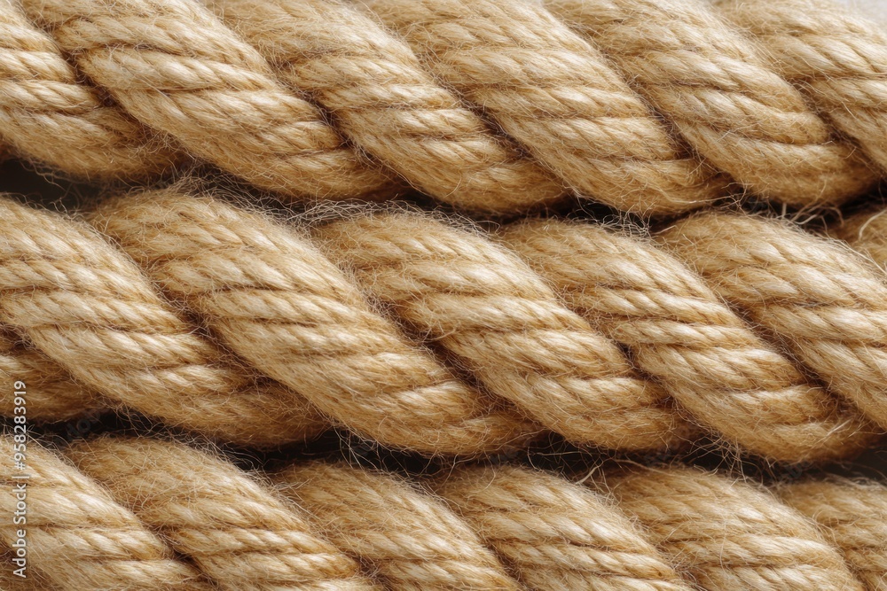 Close-up texture of intertwined natural jute ropes Close-up texture of intertwined natural jute ropes