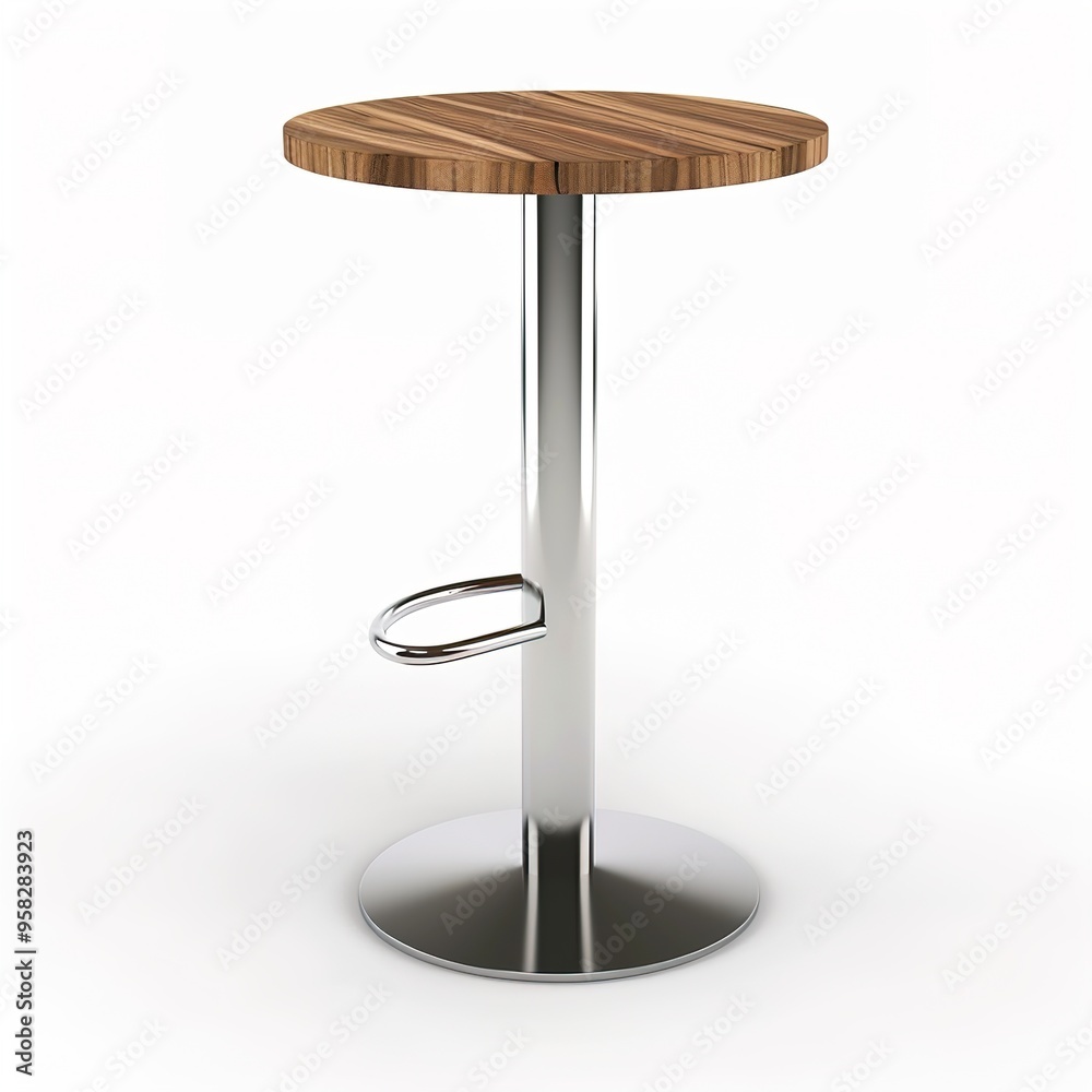 Isolated Bar-Height Table on a White Background Isolated Bar-Height Table on a White Background