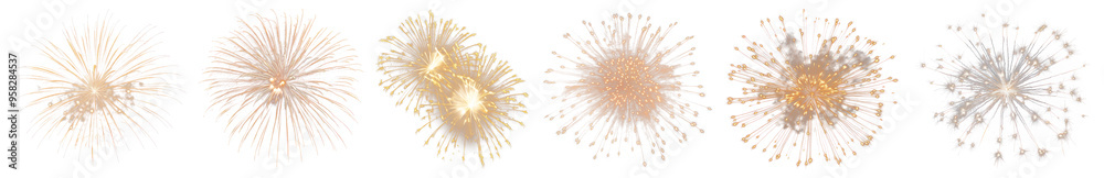 Obraz premium Celebration firework png cut out element set