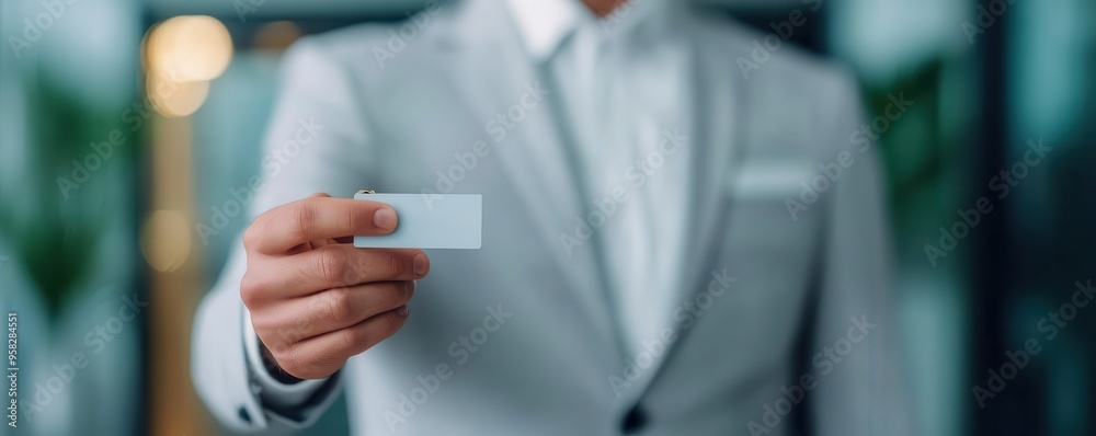 Close-up of receptionist handing key card, sleek hotel reception, professional service Close-up of receptionist handing key card, sleek hotel reception, professional service