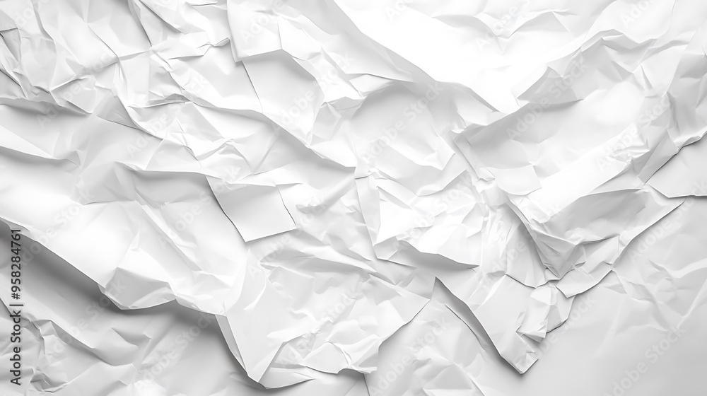 Fototapeta premium Abstract Crumpled White Paper Texture