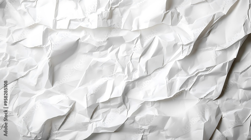 Obraz premium Abstract Crumpled White Paper Texture