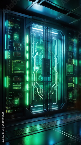 Advanced Cybersecurity Concept with AI and Encryption