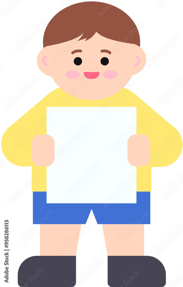 카드를 들고 있는 어린이 카드를 들고 있는 어린이
