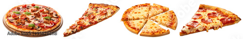 Pizza png cut out element set