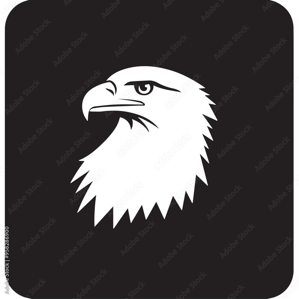 Fototapeta premium Eagle in cartoon, doodle style . Image for t-shirt, web, mobile apps and ui. Isolated 2d vector illustration in logo, icon, sketch style, Eps 10, black and white. AI Generative