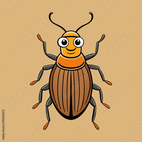 macro vector ilustartion of beetle insect 