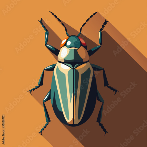 macro vector ilustartion of beetle insect 