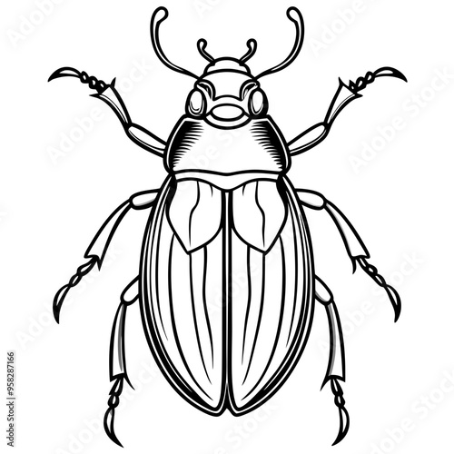 macro vector ilustartion of beetle insect 