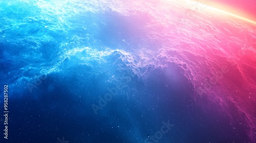 Shielding Skies: Closeup of Vibrant Blue Ozone Layer in the Stratosphere with Copy Space for Text, Symbolizing Protection and Environmental Awareness