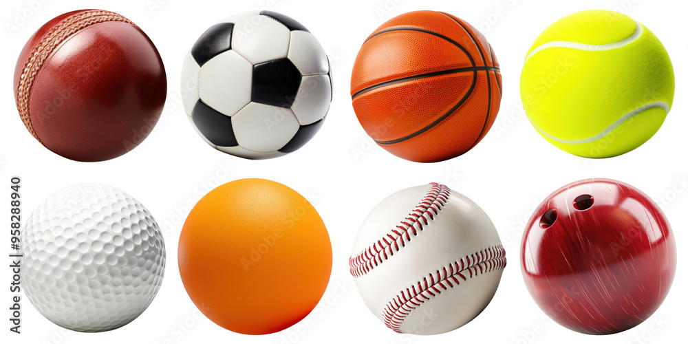 Sport ball png cut out element set Sport ball png cut out element set