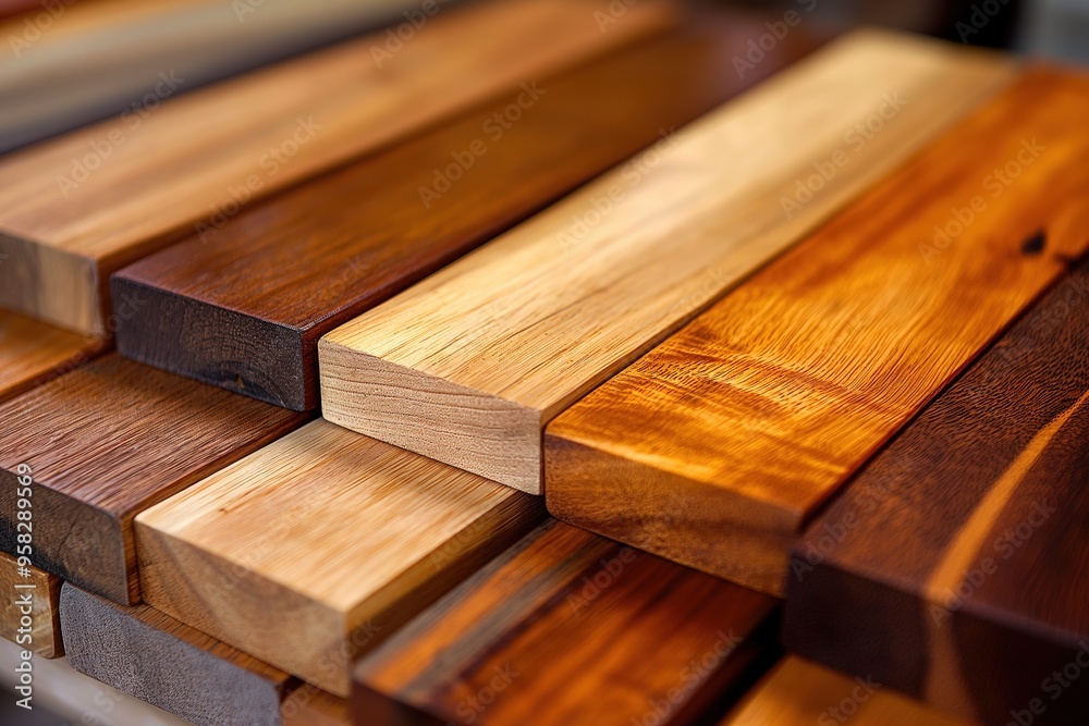 A variety of durable wood samples is showcased, highlighting diverse grains and colors ideal for interior projects. A variety of durable wood samples is showcased, highlighting diverse grains and colors ideal for interior projects.