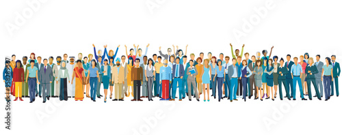 eine große Gruppe von Menschen auf weißem Hintergrund, Illustration..eps