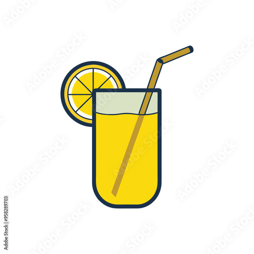  A Glass Filled With Lemonade illustration - Lemon Clipart Vector 