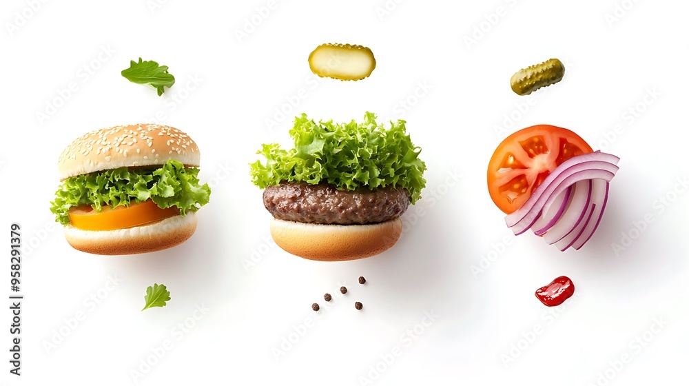 Burger Ingredients, a Delicious Composition Burger Ingredients, a Delicious Composition