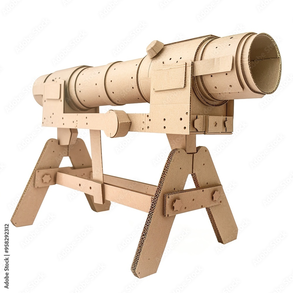 Cardboard Telescope, transparent background