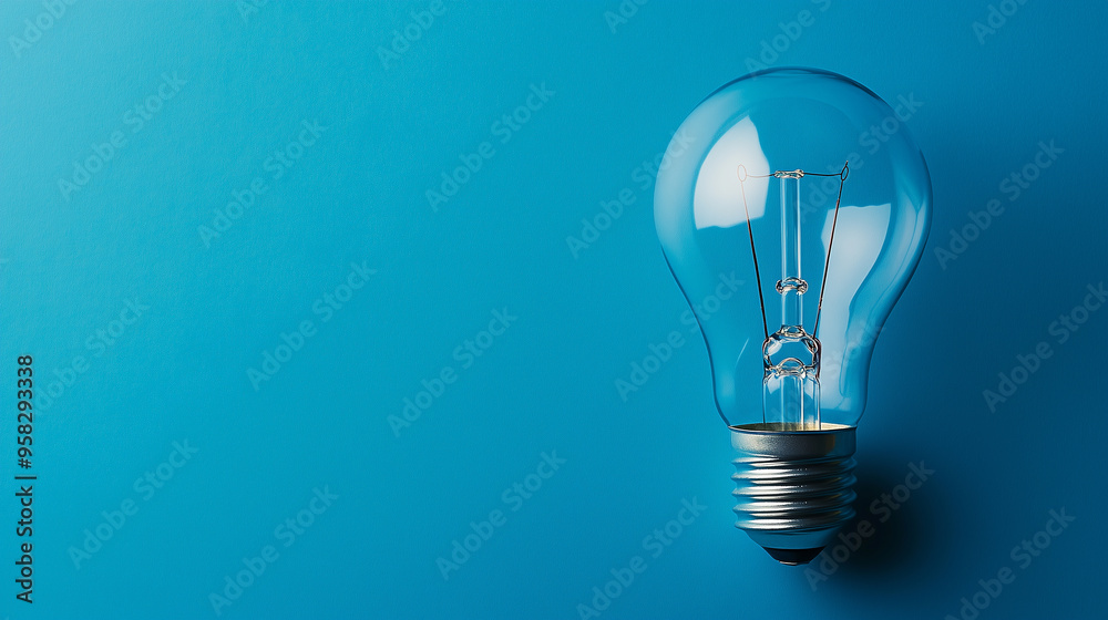 Inspiring Ideas: Light Bulb on a Blue Background