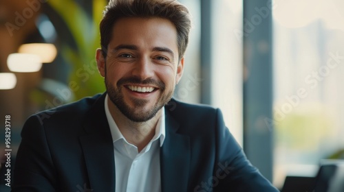 Businessman Smiling Confidently at Camera