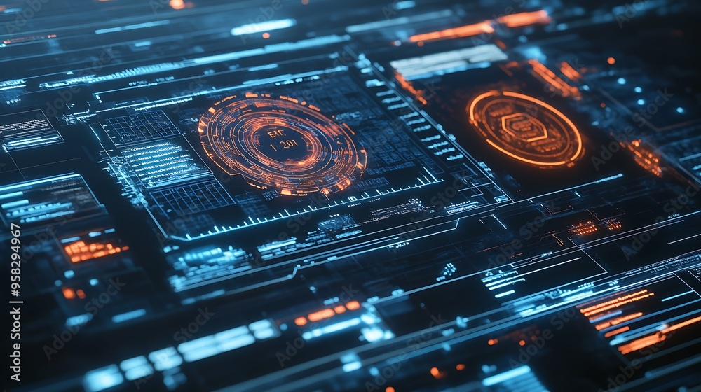 Obraz premium Futuristic Technology Interface