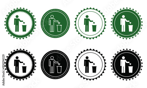 Ecology icon set. Ecology Stamps. Environment, sustainability, nature, recycle, renewable energy; electric bike, eco-friendly, forest, wind power, green symbol. Solid icons vector collection.