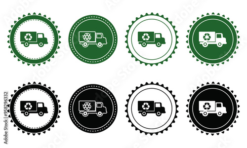 Ecology icon set. Ecology Stamps. Environment, sustainability, nature, recycle, renewable energy; electric bike, eco-friendly, forest, wind power, green symbol. Solid icons vector collection.