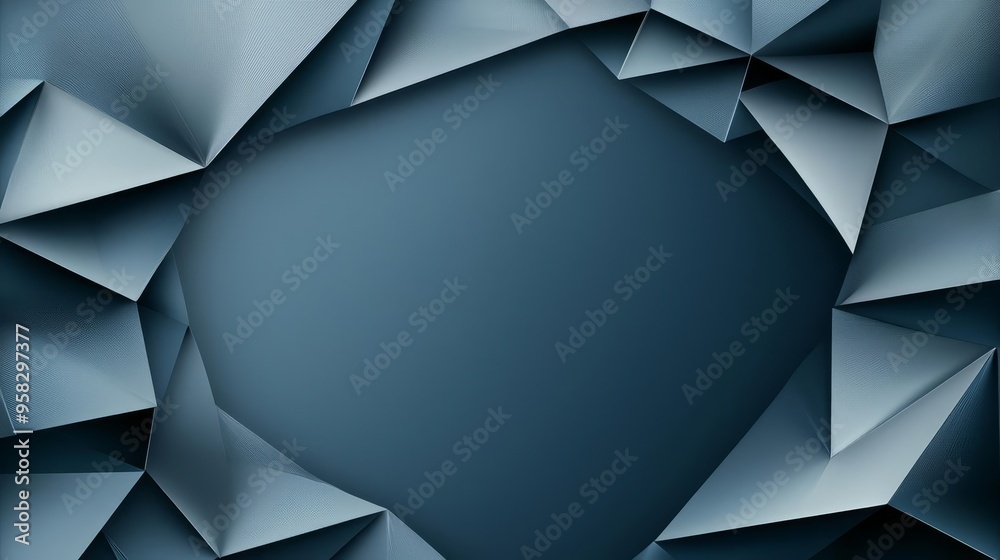 Abstract CD cover with midnight blue and silver gradient, sharp geometric overlays, futuristic sans-serif fonts, conveying mystery and modernity Abstract CD cover with midnight blue and silver gradient, sharp geometric overlays, futuristic sans-serif fonts, conveying mystery and modernity
