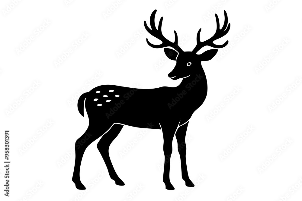 deer silhouette vector design with a white background