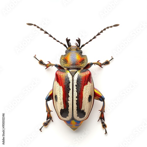 A male Beetle Exechesops leucopis stands out against a transparent background  photo