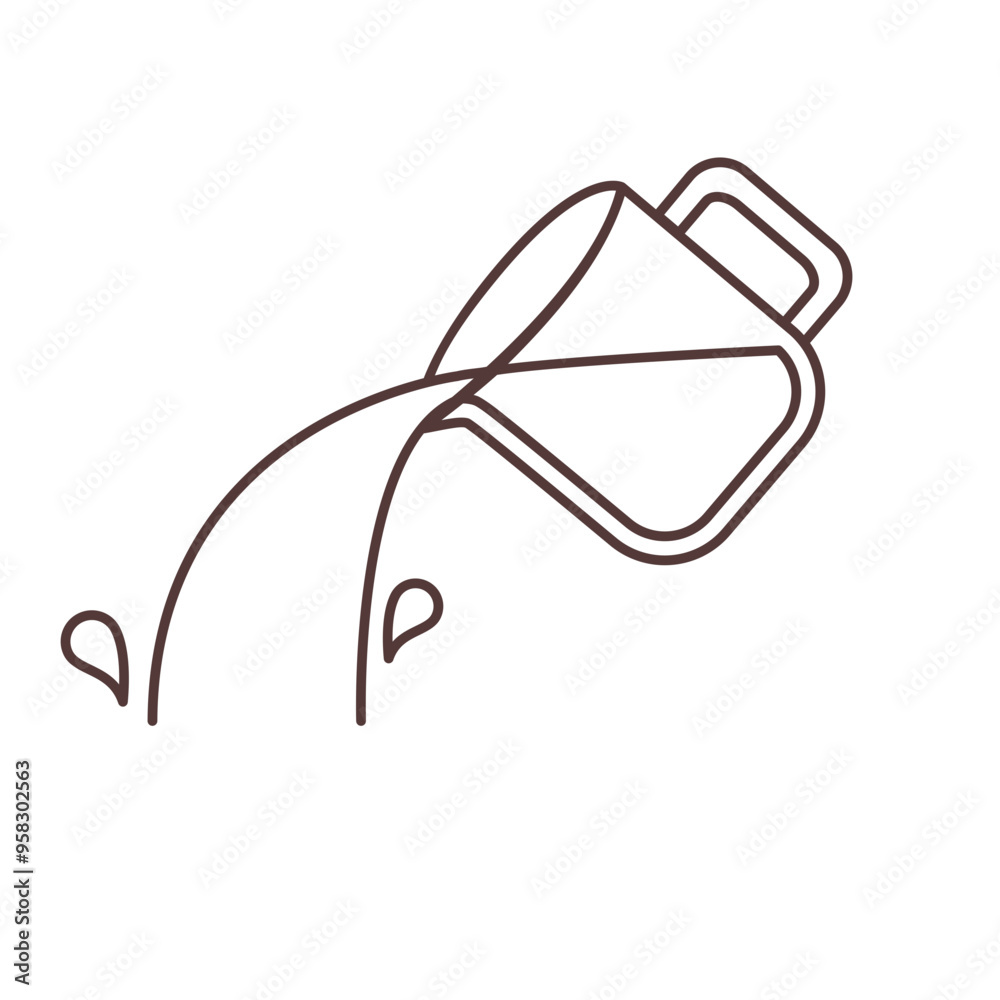 Pouring Water Line Icon Illustration Pouring Water Line Icon Illustration