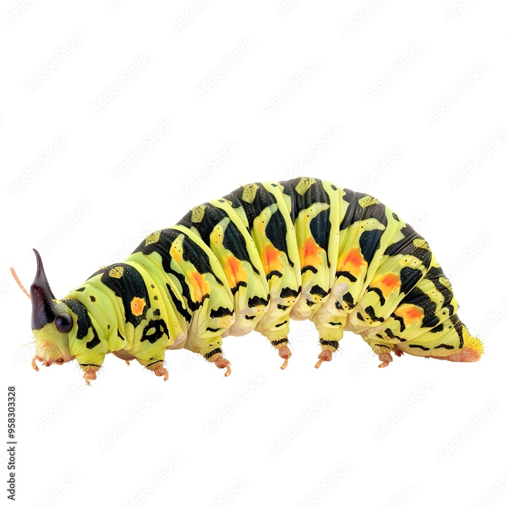 Fototapeta premium Caterpillar isolated on transparent background