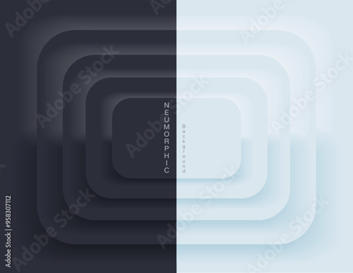 Neumorphic Backgrounds and Backdrops white tone oval pattern Layered, minimal style background, technology illustration, modern and business, template and banner composition for products.