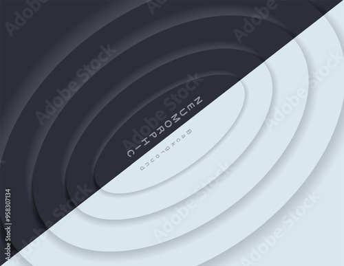 Neumorphic Backgrounds and Backdrops white tone oval pattern Layered, minimal style background, technology illustration, modern and business, template and banner composition for products.