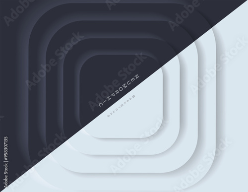 Neumorphic Backgrounds and Backdrops white tone oval pattern Layered, minimal style background, technology illustration, modern and business, template and banner composition for products.