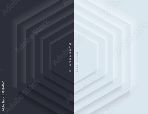 Neumorphic Backgrounds and Backdrops white tone oval pattern Layered, minimal style background, technology illustration, modern and business, template and banner composition for products.