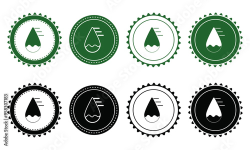 Ecology icon set. Ecology Stamps. Environment, sustainability, nature, recycle, renewable energy; electric bike, eco-friendly, forest, wind power, green symbol. Solid icons vector collection.