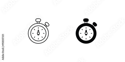 stopwatch set icon with white background vector stock illustration
