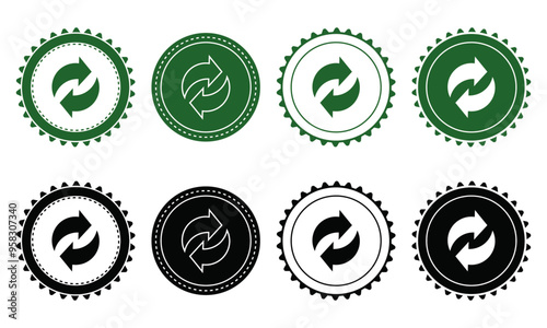Ecology icon set. Ecology Stamps. Environment, sustainability, nature, recycle, renewable energy; electric bike, eco-friendly, forest, wind power, green symbol. Solid icons vector collection.