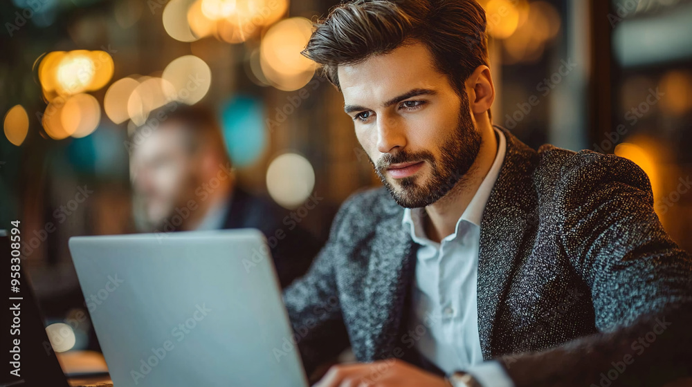Portrait of a handsome young businessman working in office Portrait of a handsome young businessman working in office