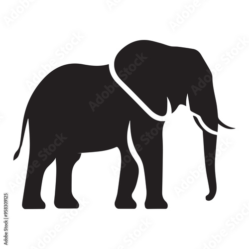 Premium Elephant Silhouette Vector Ideal for Craft Projects and Custom Branding 