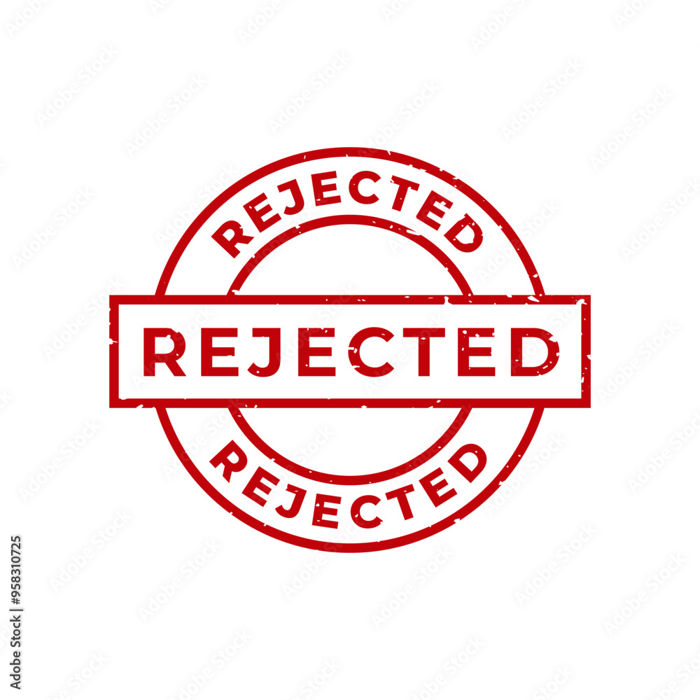 Rejected Stamp. Red Rejected Rubber Grunge Stamp Seal Vector Illustration. Rejected Stamp. Red Rejected Rubber Grunge Stamp Seal Vector Illustration.