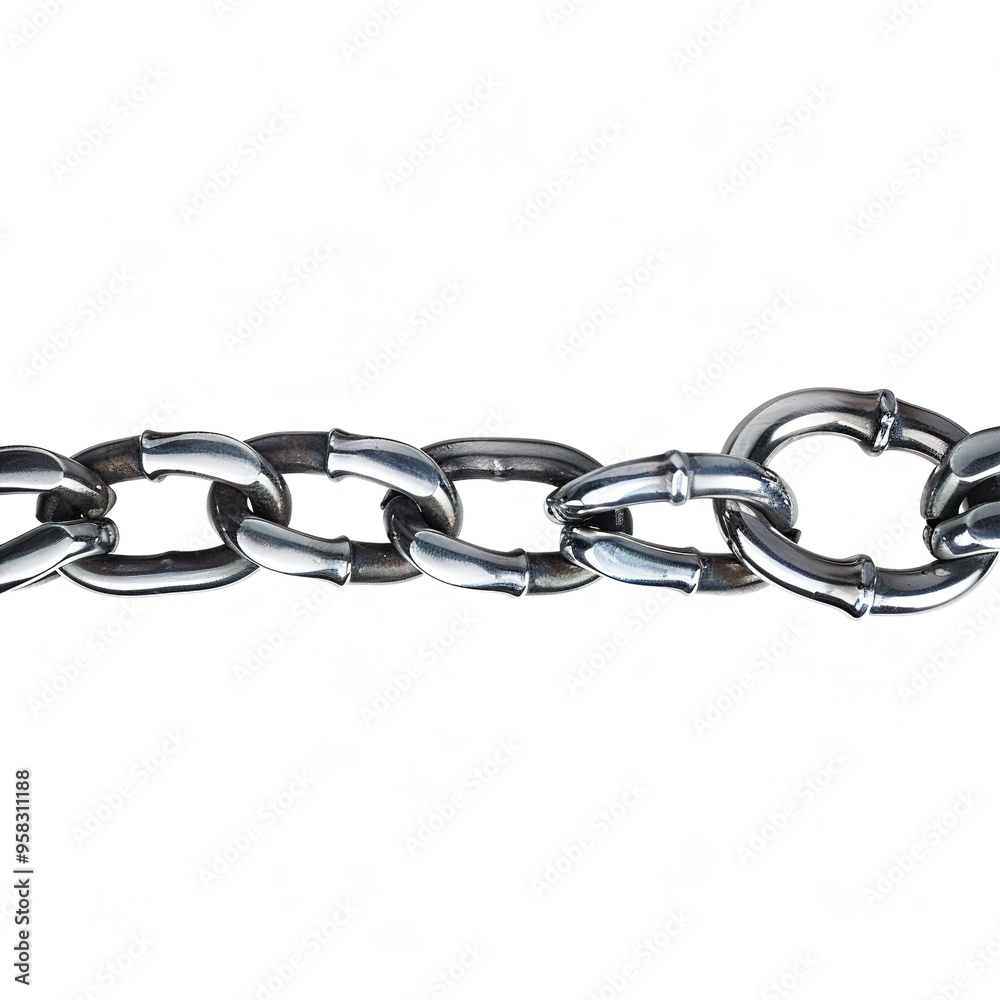Obraz premium Long and strong silver colored chain. 