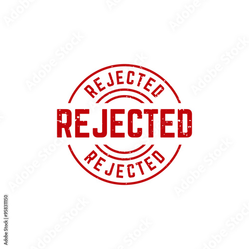 Rejected Stamp. Red Rejected Rubber Grunge Stamp Seal Vector Illustration.