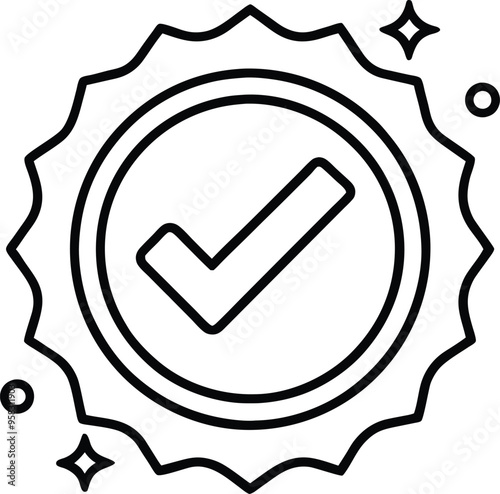 verification approved line icon.