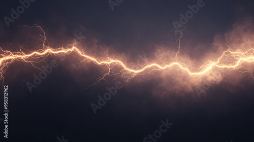 lightning with dark background, 3d rendering 011