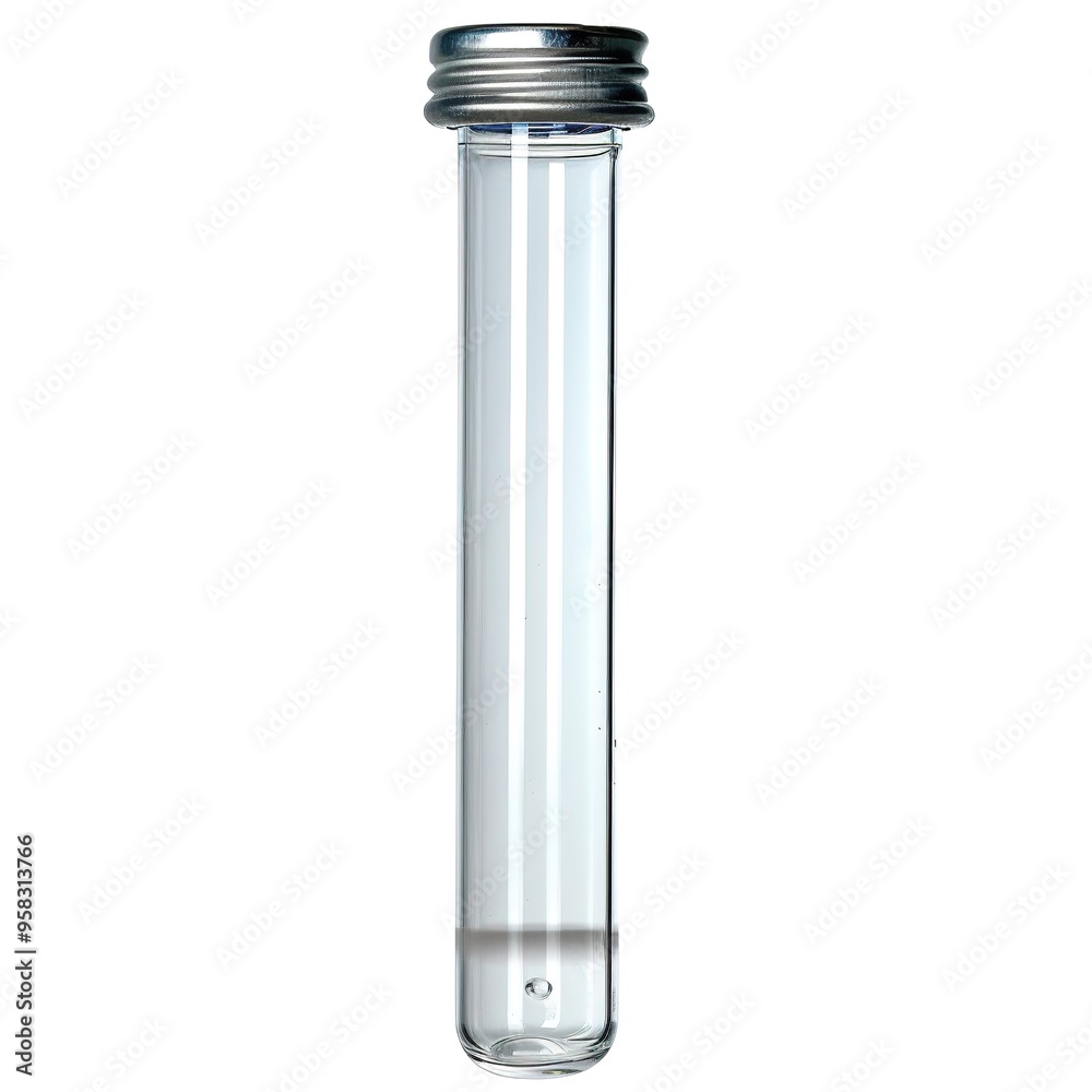 An Empty Test Tube Awaits Isolated On Transparent An Empty Test Tube Awaits Isolated On Transparent