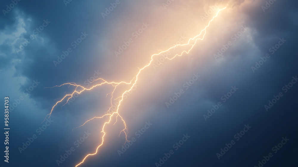 lightning with dark background, 3d rendering 001