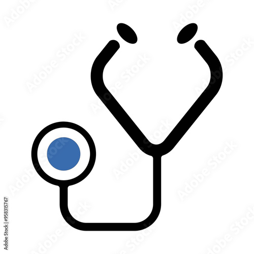 Medical stethoscope icon for hhealth check-up.