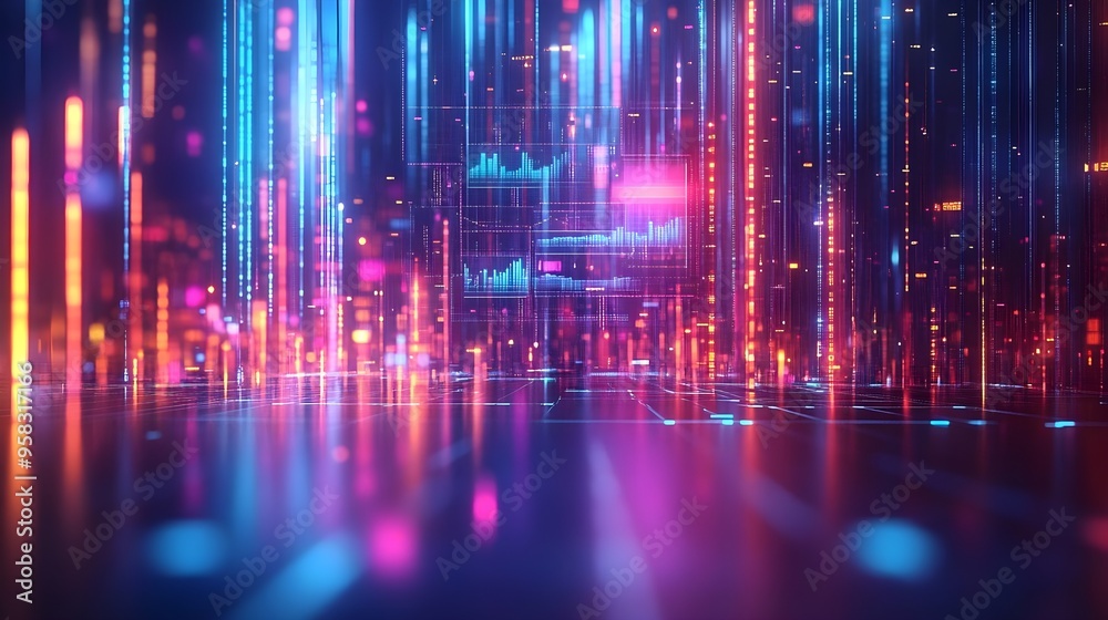 Abstract Neon Lights Cityscape Background Abstract Neon Lights Cityscape Background