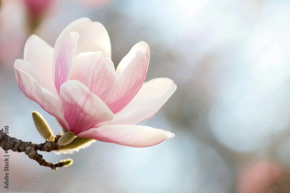 Serene magnolia blossom in soft spring light Serene magnolia blossom in soft spring light